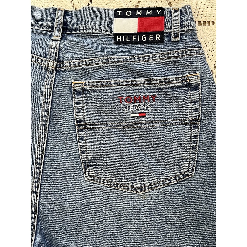 100% Cotton Vintage Tommy Hilfiger Denim Shorts Mens 36 USA 90s Baggy‎ Jean Y2K - Picture 8 of 8